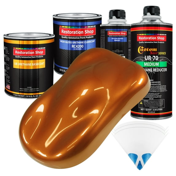 Atomic Orange Pearl Quart URETHANE BASECOAT CLEARCOAT Car Auto Body Paint Kit
