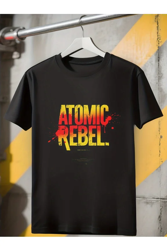 Atomic Rebel Splatter Design Graphic Minimalist Unisex T-Shirt ,up to size 5XL