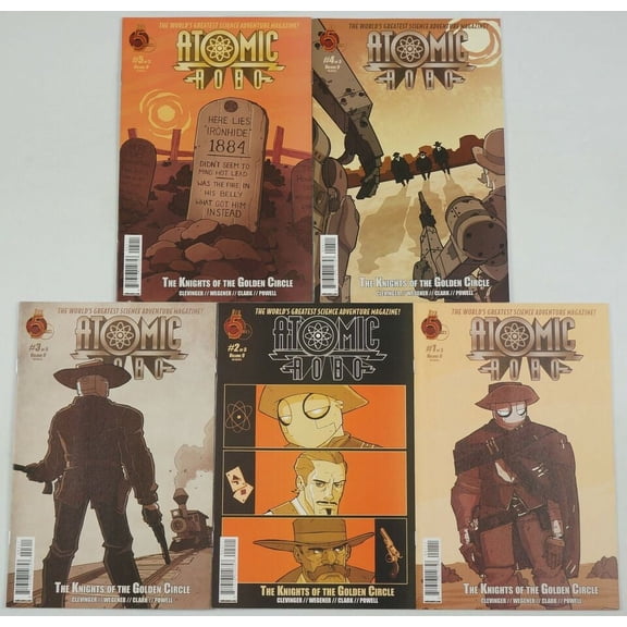 Atomic Robo Vol. 9: the Knights of the Golden Circle #1-5 VF/NM complete series ; Red 5