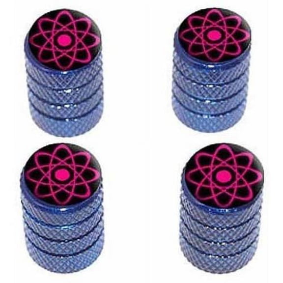 Atomic Symbol Pink Tire Rim Wheel Aluminum Valve Stem Caps, Multiple Colors