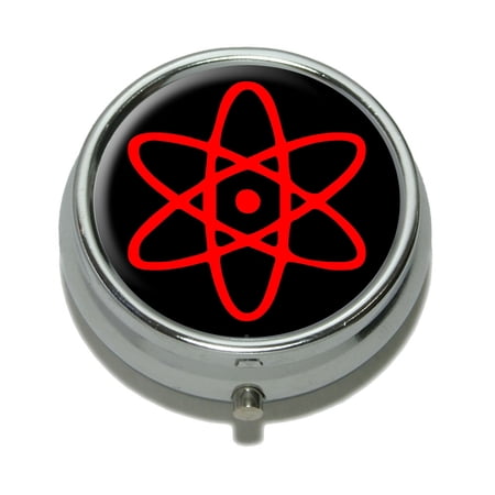 Atomic Symbol Red Black Pill Box