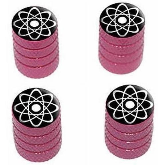 Atomic Symbol White Tire Rim Wheel Aluminum Valve Stem Caps, Multiple Colors