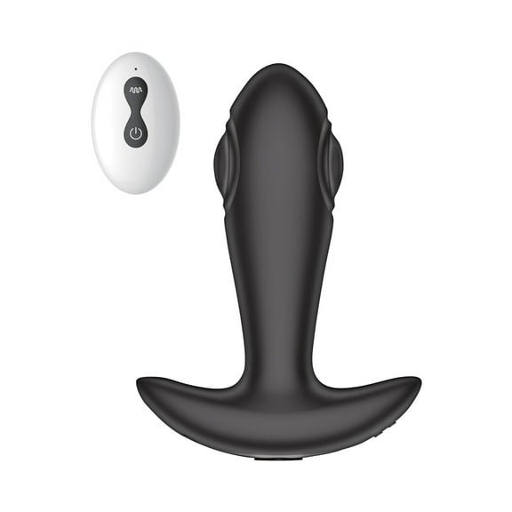 Atomic Tapping Rechargeable Silicone Vibrating Anal Plug with Remote Control, Black