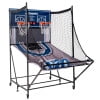 Atomic Titan XXL Shootout - Extra Wide Play Area - 15" Double Rims - Easy Slide-N-Store - Includes 6 Large Basketballs With XL Air Pump, Leg Levelers, and Netting.