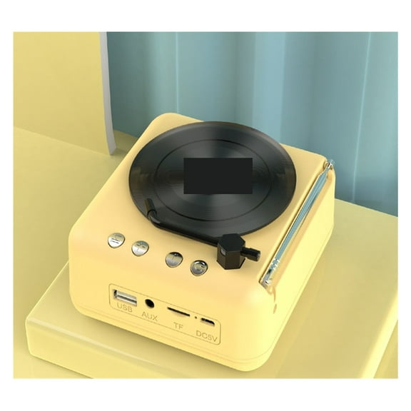 Atomic Vinyl Record Player Speaker Mini Small Radio Retro Creative Small Gifts ,Easy to Use
