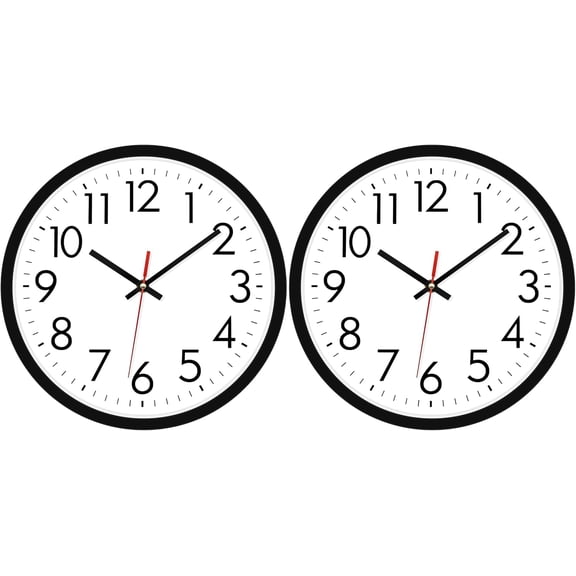 Atomic Wall Clock Analog 12 inch Silent Battery Operated Wall Clocks Modern Clock for Living Room, Office, Home, Bedroom, Kitchen, Bathroom