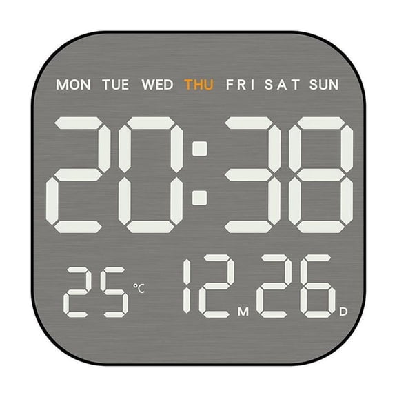 Atomic Wall Clock with Indoor Outdoor Temp - Large Number Display Silent Battery Operated Clock for Bedroom Desk Living Room Office Bathroom Kitchen