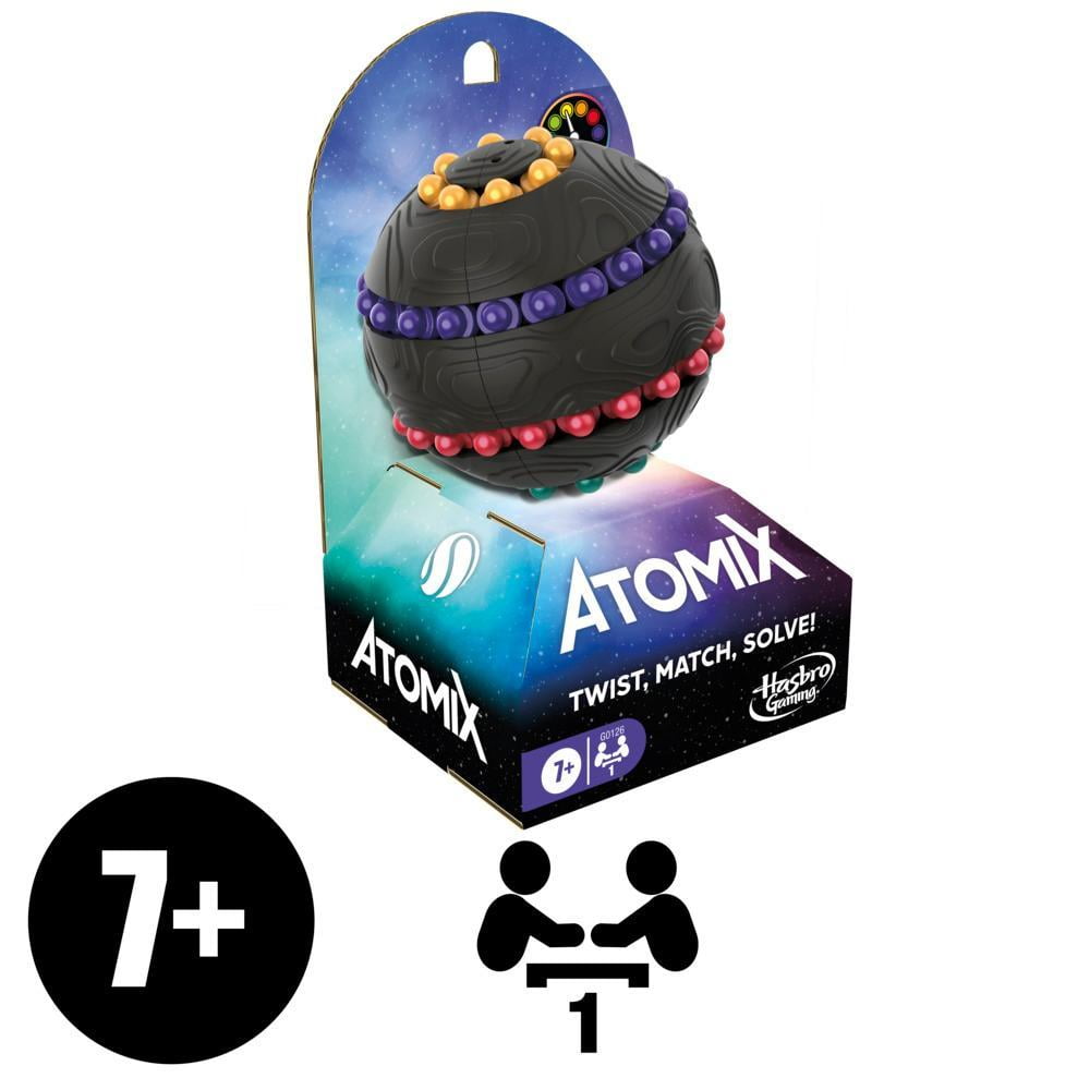 Atomix Black Sphere Puzzle Fidget Toy with Colorful Beads