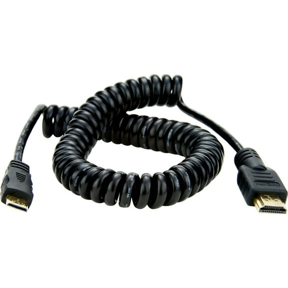 Atomos 19.68"/50cm Coiled Mini HDMI to Full Size HDMI Cable for Ninja Star Recorder