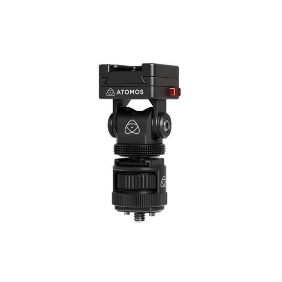 Atomos Cold Shoe Mount with Quick Release Plate One Hand 180 Tilt Adjustment Included Tools for Monitors Microphones Wireless Video Transmitters and Lights