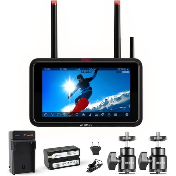 Atomos Ninja TX 5.2" Camera to Cloud Recording Monitor + Hot Shoe Mount Bundle