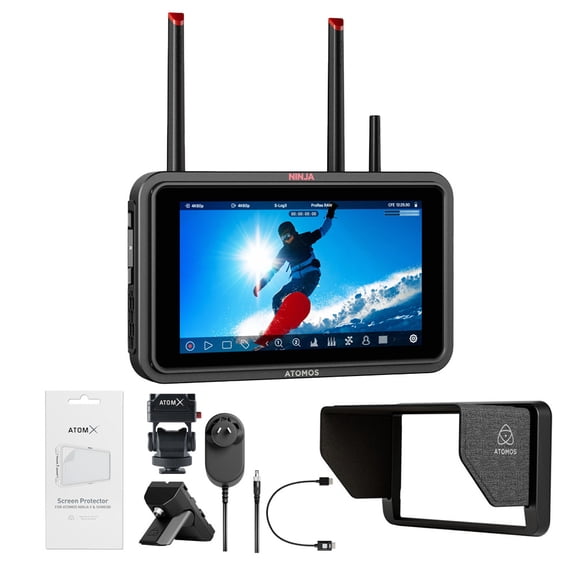 Atomos Ninja TX 5-inch 1500nit Monitor Recorder with 8K RAW Capture and Atomos 5-inch Creator Kit (15 Items)