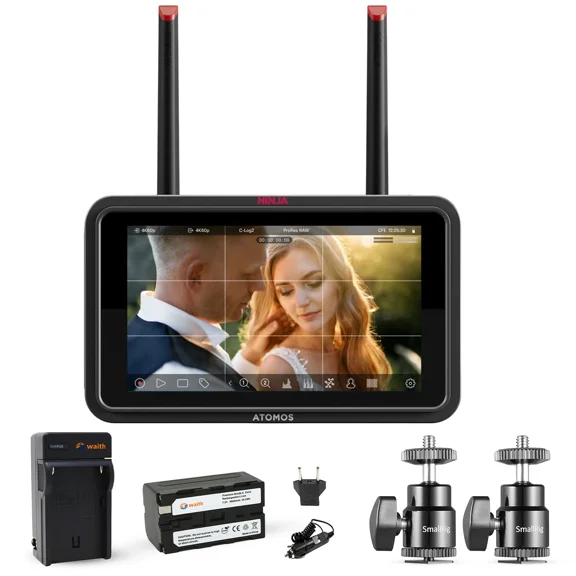 Atomos Ninja TX GO 5" Monitor-recorder with Battery Charger & Hot Shoe Mount Kit