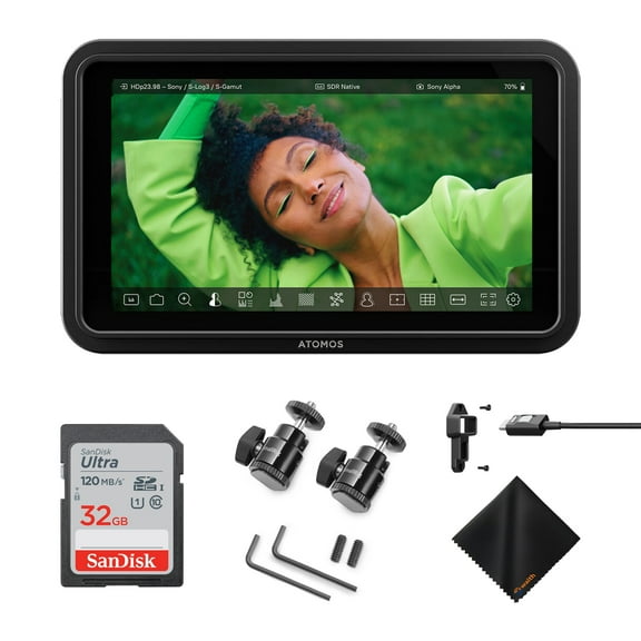 Atomos Shinobi II 5.2" HDMI 4K Recording Monitor, Hot Shoe, 32GB, Cloth Bundle