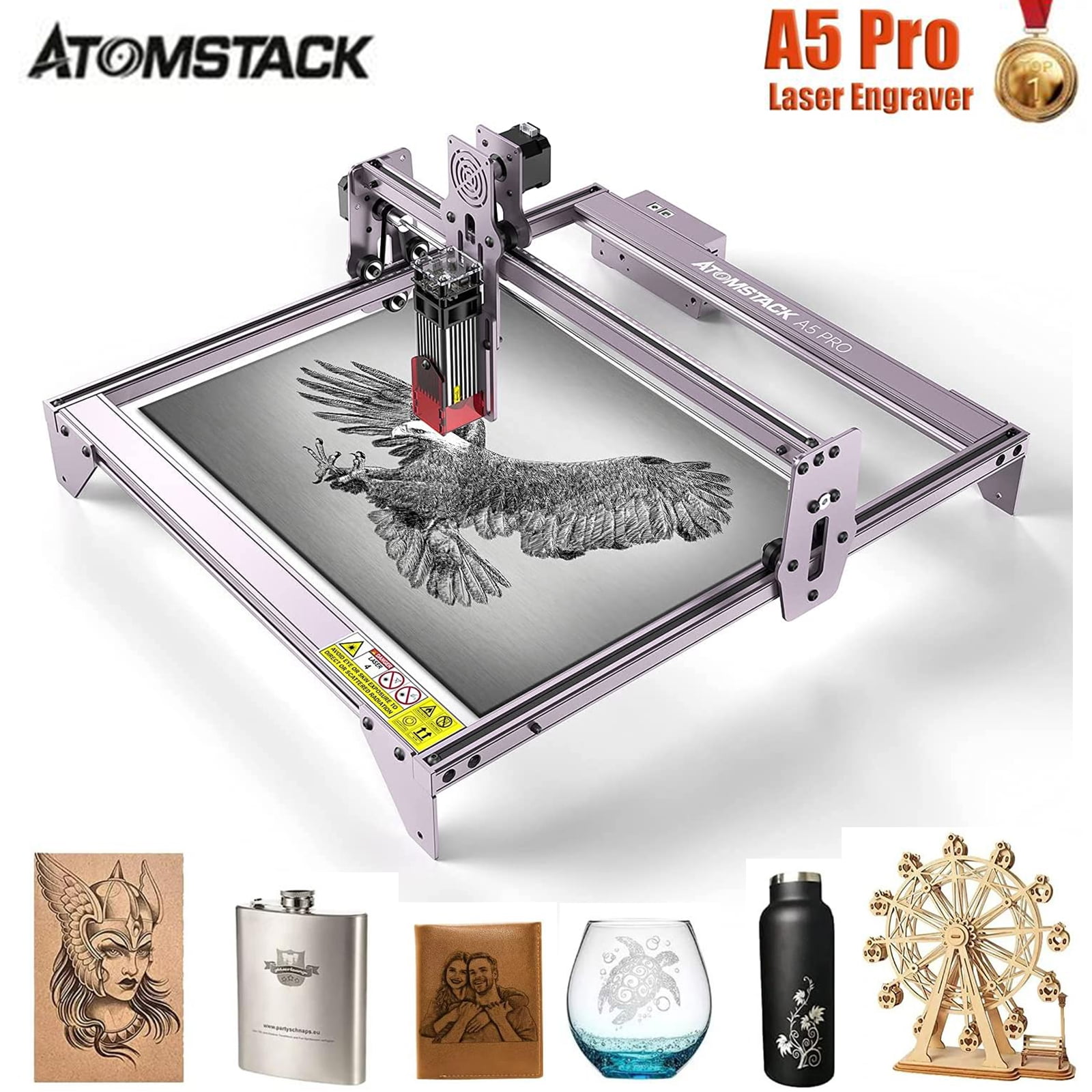 ATOMSTACK A5 20W Laser Engraver CNC Quick Assembly 410*400mm Carving Area  Full-metal Structure Fixed-focus Laser Eye Protection - AliExpress