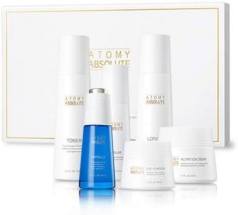 Atomy Absolute Skincare Set - Toner, Ampoule, Serum, Lotion, Eye-Complex, Nutrition Cream | Korean Skincare l Moisturizer | K-Beauty