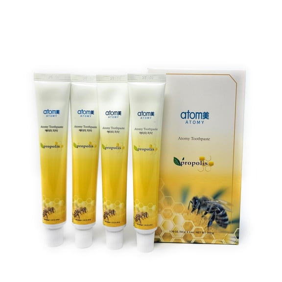 Atomy Propolis & Green Tea Extract Natural Oral Care Toothpaste (1set, 50g X 4 Tubes) C3