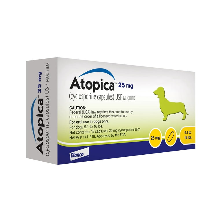 Atopica (Cyclosporine) Capsules for Dogs, 25mg