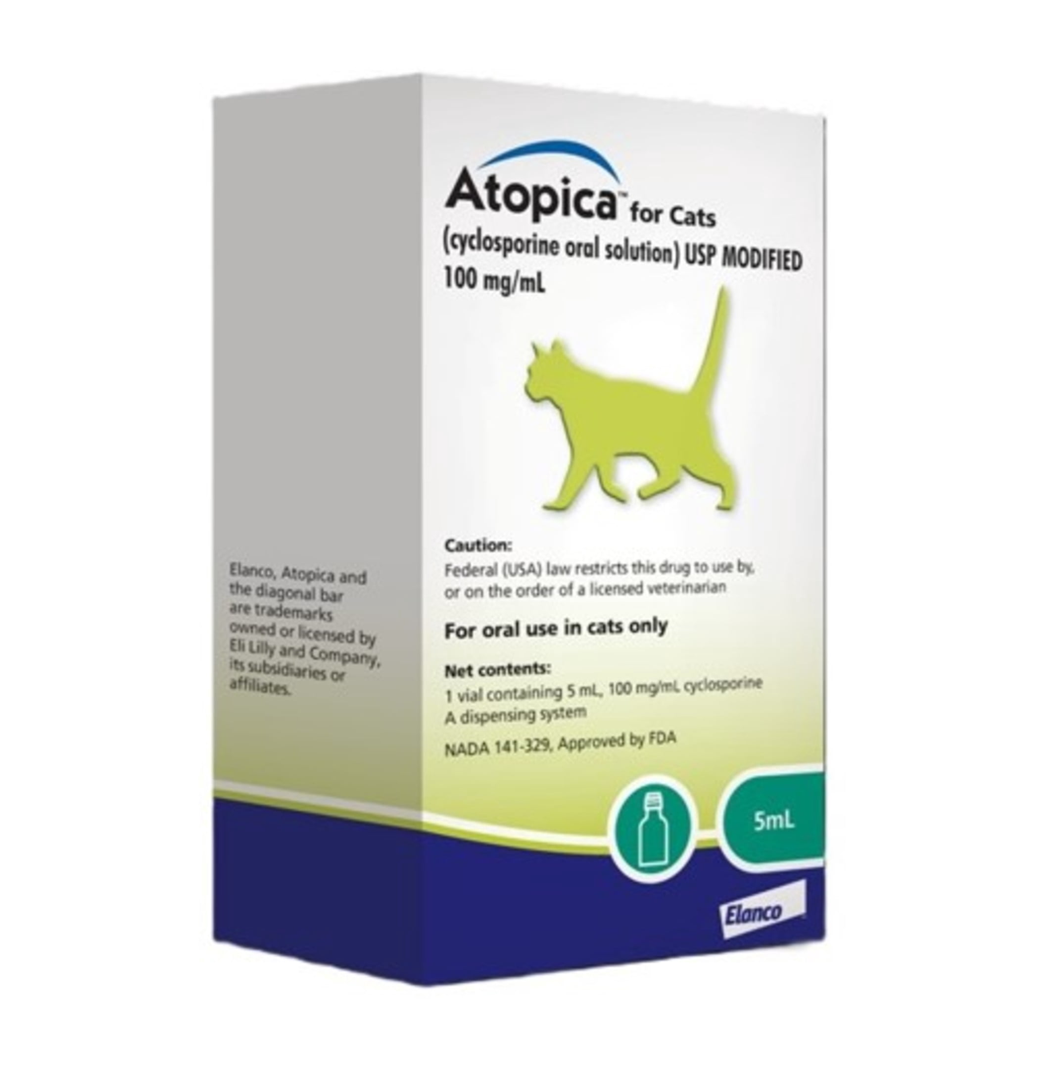 Atopica Cat Atopica for Cats | Allergic Dermatitis Treatment | Cat Itch Relief | Oral Solution | 5 ml