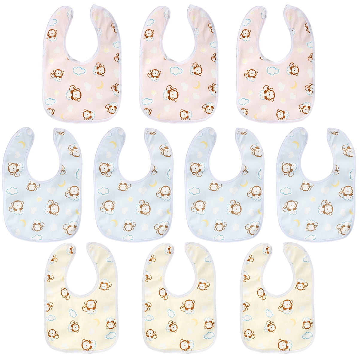 Toppy Toddler Soft Organic Cotton Infant Baby Drool Bibs with Snap