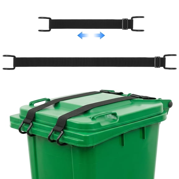Lzvxtym 2 Pcs Trash Can Lid Lock,Heavy Duty Double Claw Garbage Can Lock Strap,Animal Proof Windproof Garbage Bin Lock,Fit 28 to 96 Gallon Waste Bin