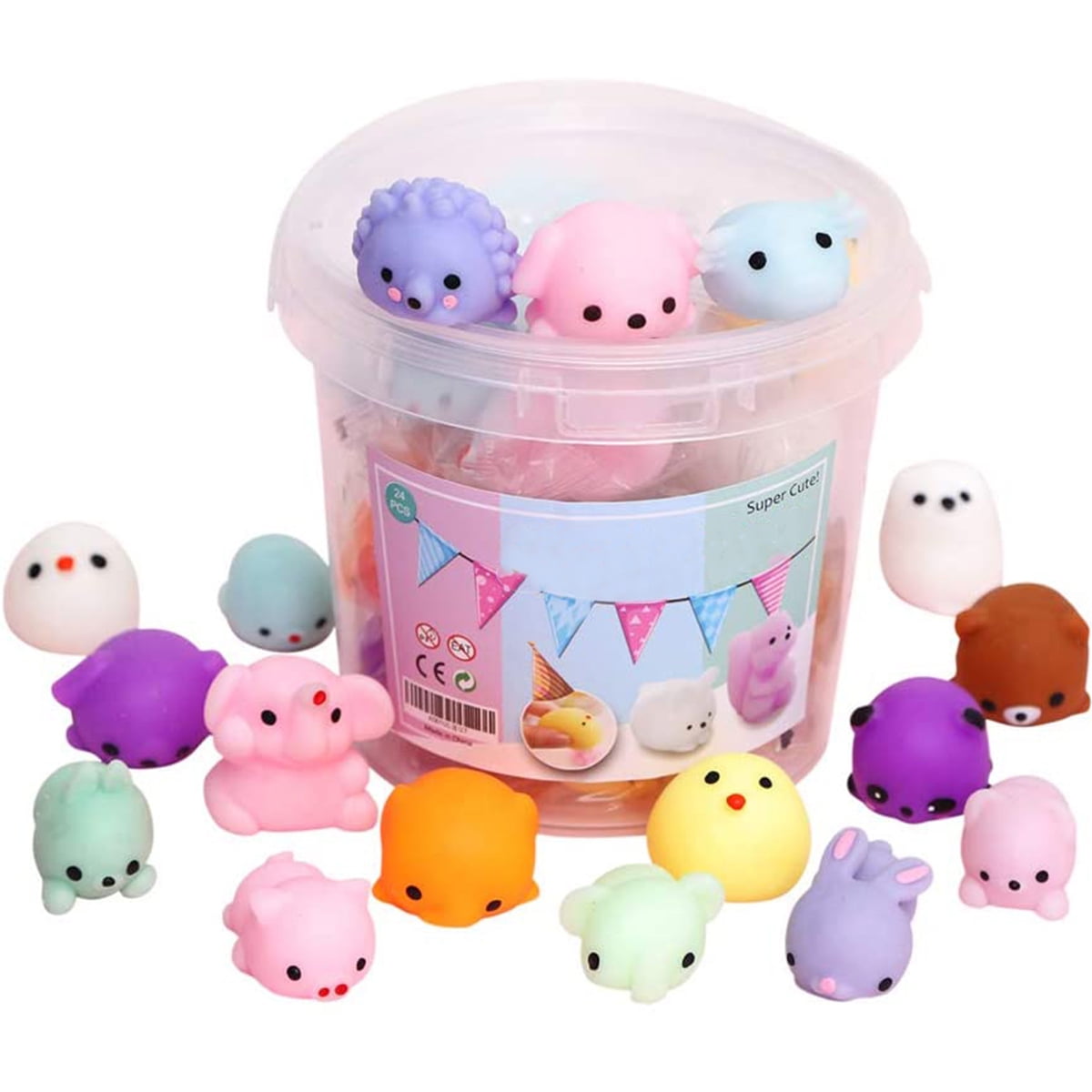 25 pcs Animal Mignon Mochi Squeeze Toy, Jouets TPR, Kawaii Squishy