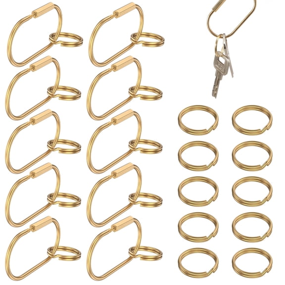 Lzvxtym 30 Pcs Locking Key Ring Carabiner,Brass Keychain Clip for Key Plush Charm,Purse Bag Charm Holder for Handbag Screw Lock