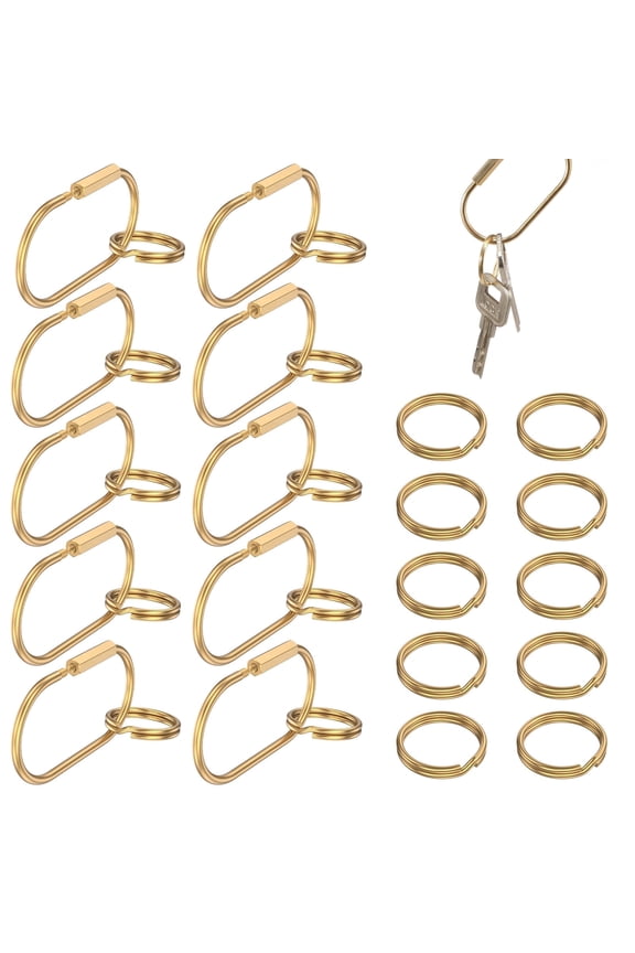 30 Pcs Locking Key Ring Carabiner,Brass Keychain Clip for Key Plush Charm,Purse Bag Charm Holder for Handbag Screw Lock
