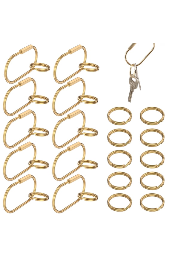 30 Pcs Locking Key Ring Carabiner,Brass Keychain Clip for Key Plush Charm,Purse Bag Charm Holder for Handbag Screw Lock