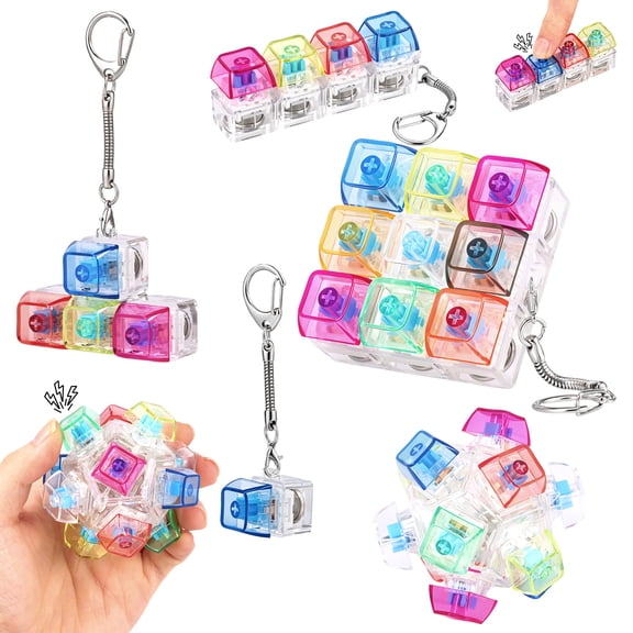 Atopoler 5 Pcs Keyboard Clicker,Keyboard Keychain for Adult,Mechanical Key Button Clicker Stress Relief Present for Office Home Pass Time