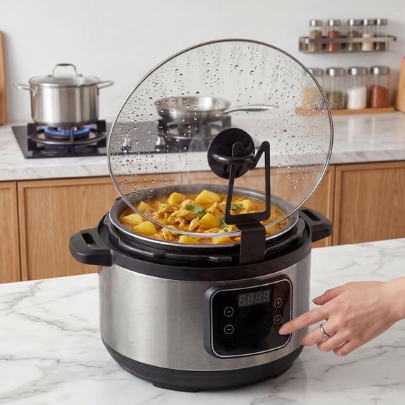 Atopoler Slow Cooker Lid Holder,Space Saving Storage for Hands Free Cooking,Fits Various Lid Sizes,for Clean Kitchen and Convenient Cooking