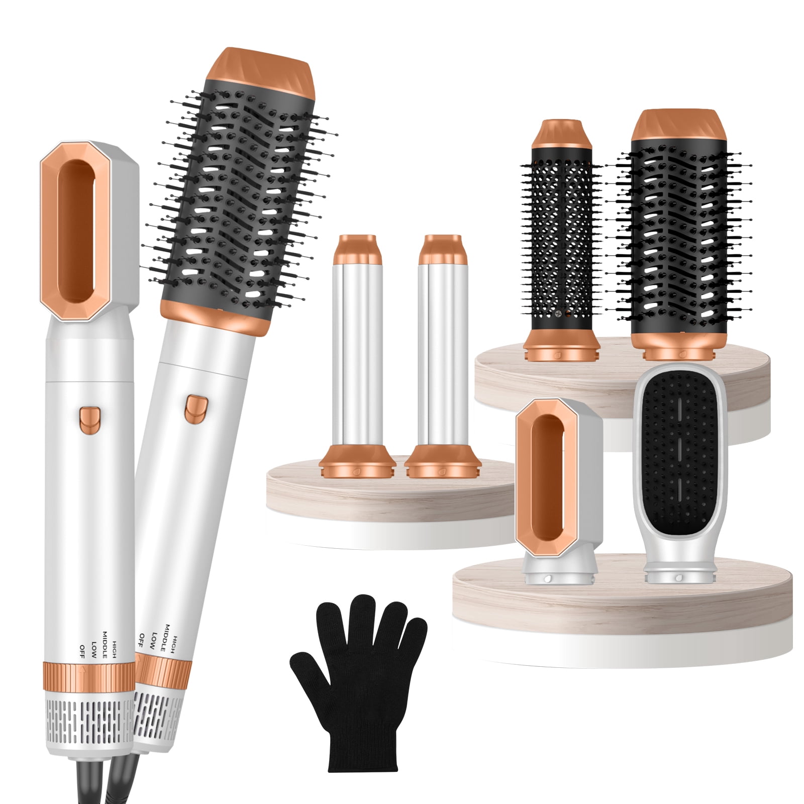 Atopskins 6-in-1 Air Styler Set – Warmluftbürste Mit Föhn, Lockenstab & Glättbürste