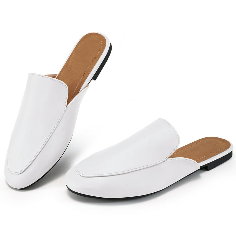 Atoshopce Mules for Women Round Toe Slip On Flat Mules Summer