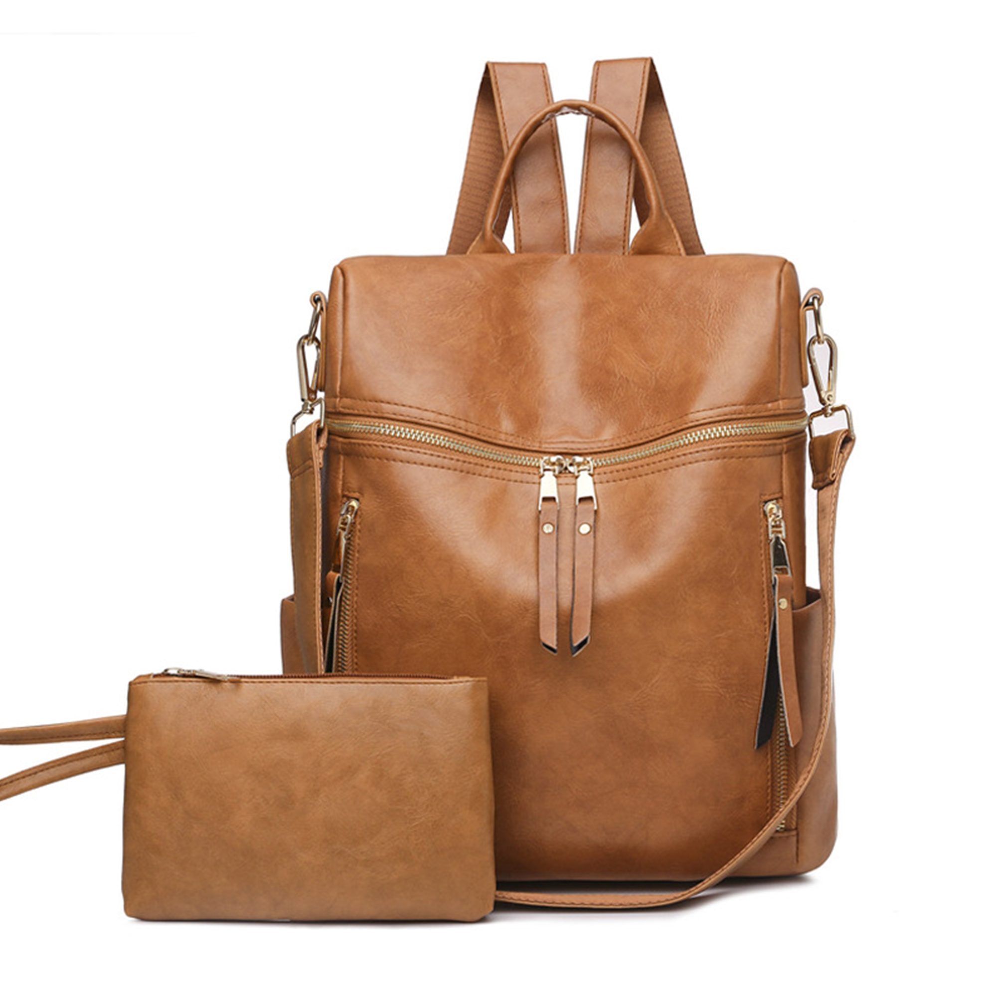 MKP Woman Leather Backpacks Handbags Anti-theft Travel School Books Bag ...