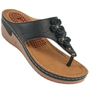 Atoshopce Womens Wedge Sandals Comfortable Cushion Footbed Flip Flops for Women Summer Casual Walking Platform Sandal