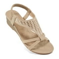 Womens Wedge Sandals Low Heel Dressy Summer Elastic Ankle