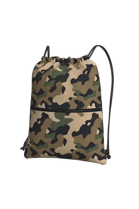 Atr Camouflage Pattern Drawstring Backpack Water Resistant String Bag Sports Sackpack Gym Sack For Men Women