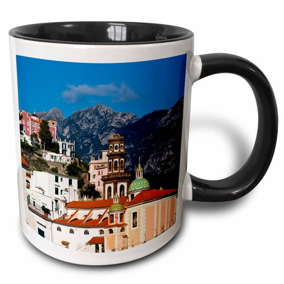 3drose, Atranis Church of Holy Maria Maddalena, Italy., 15oz Two-tone Black Mug