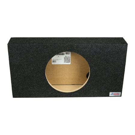 Atrend - 12" Single Sealed Shallow-Mount 5.5 Inch Height Subwoofer Truck Box - Charcoal