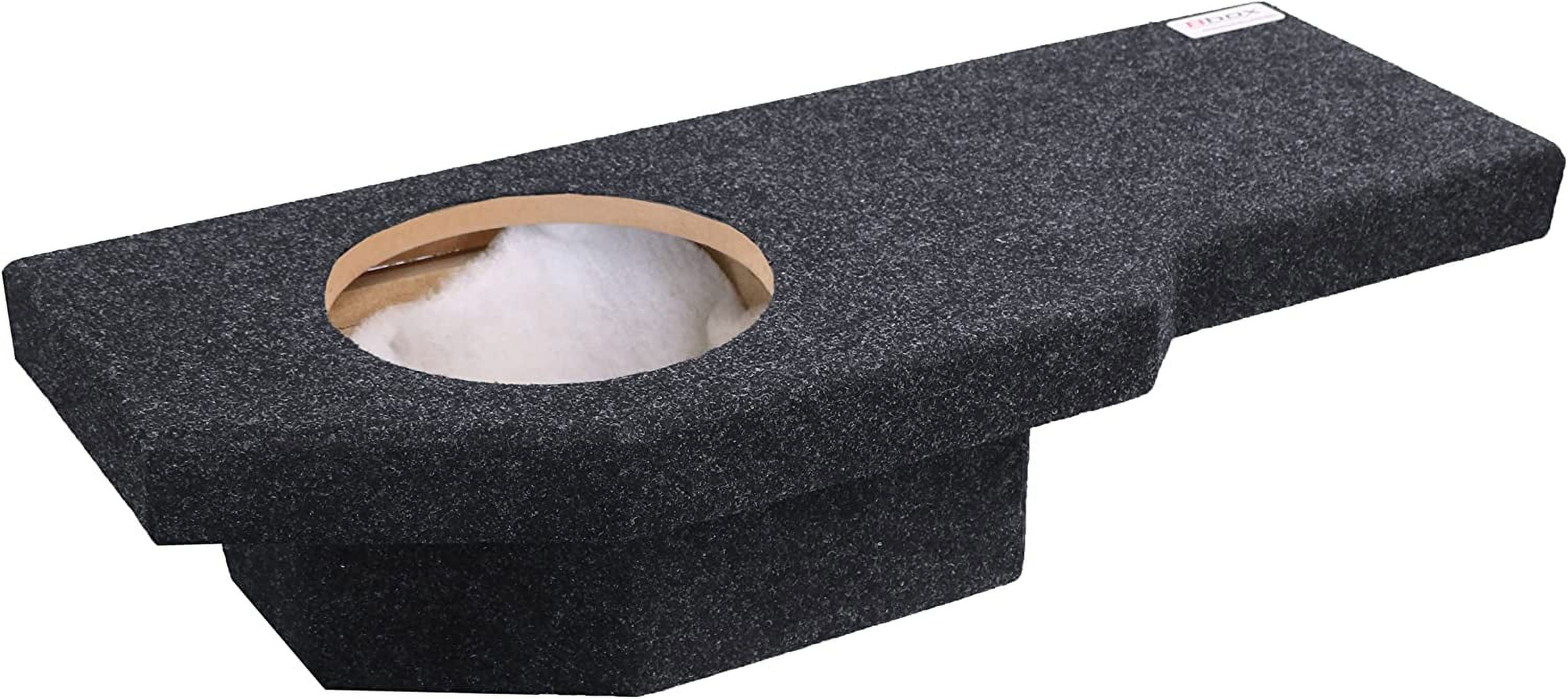 Atrend - Bbox A201-10CP Single 10" Sealed Carpeted Subwoofer Enclosure - Fits 2002 - 2018 Dodge Ram Quad Cab, Dark Charcoal