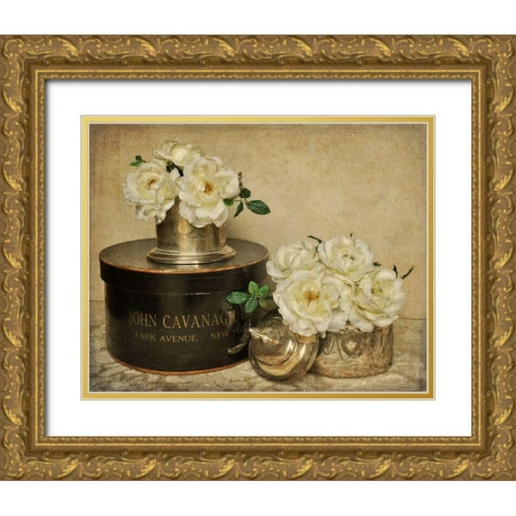 Atria, Cristin 18x15 Gold Ornate Wood Framed with Double Matting Museum Art Print Titled - Park Avenue Roses