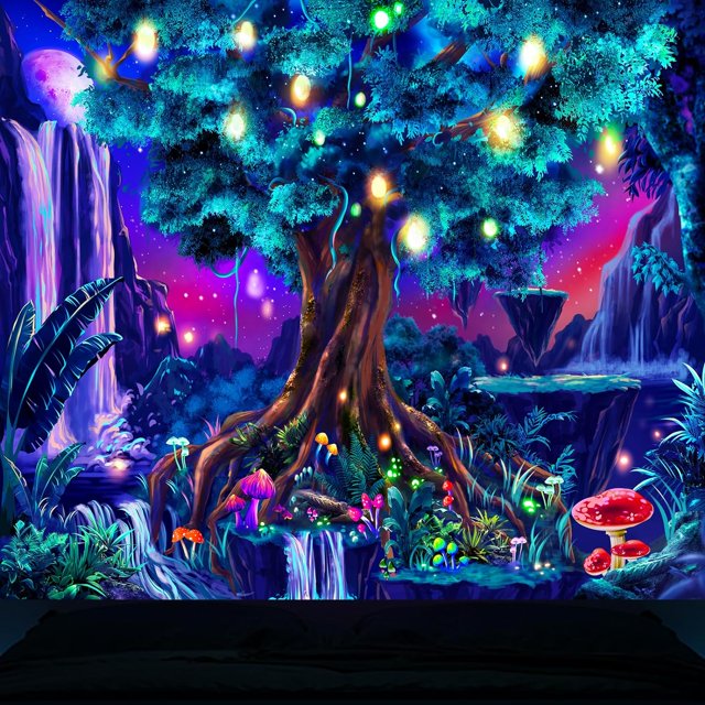 Atrippy Bedroom Backlit Tapestry, Uv Room Decor Tapestry Large Tapestry
