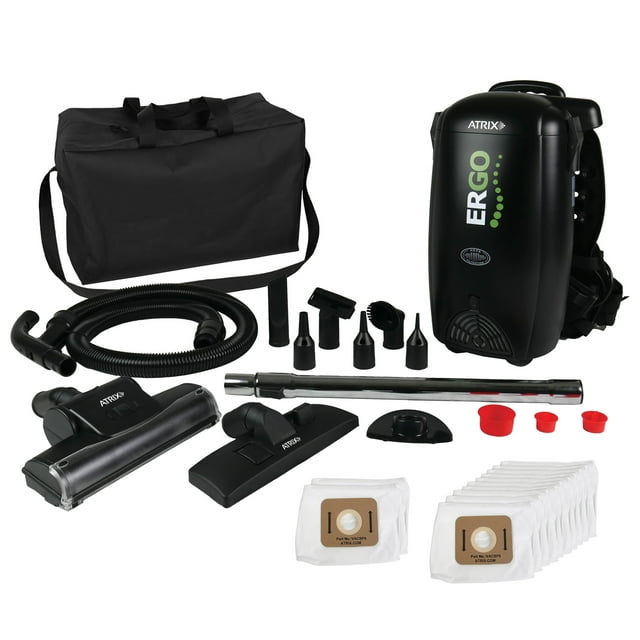 Atrix Commercial 8-Qt Ergo Backpack Vacuum & Blower w/Multisurface Accessory Bundle