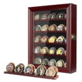 thumbnail image 1 of Atsknsk Military Challenge Coin display Case with HD Toughened Glass and Hanging Mount, Coin display , Rack with Removable 2 Grooves Shelves, Mahogany Finish, 1 of 7