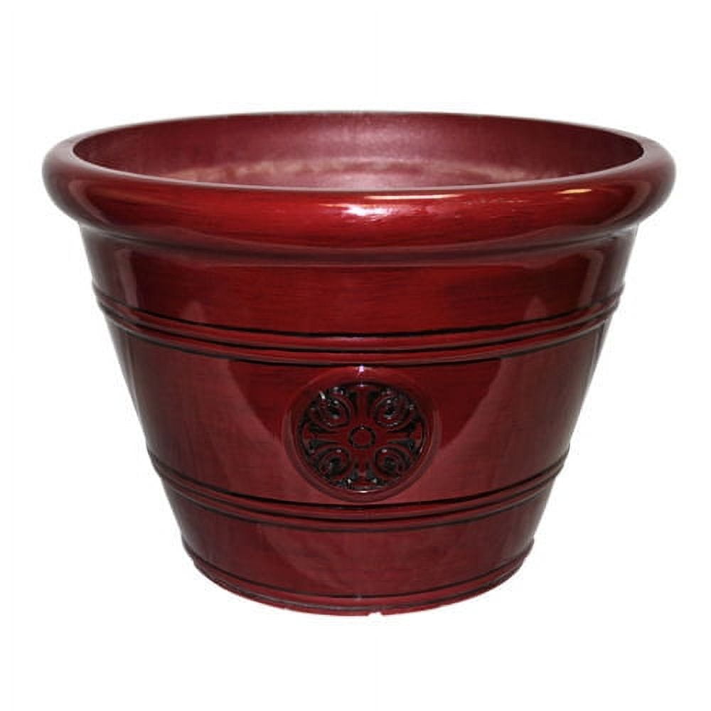 Oxblood Resin 15.25" Modesto Planter for Indoor & Outdoor