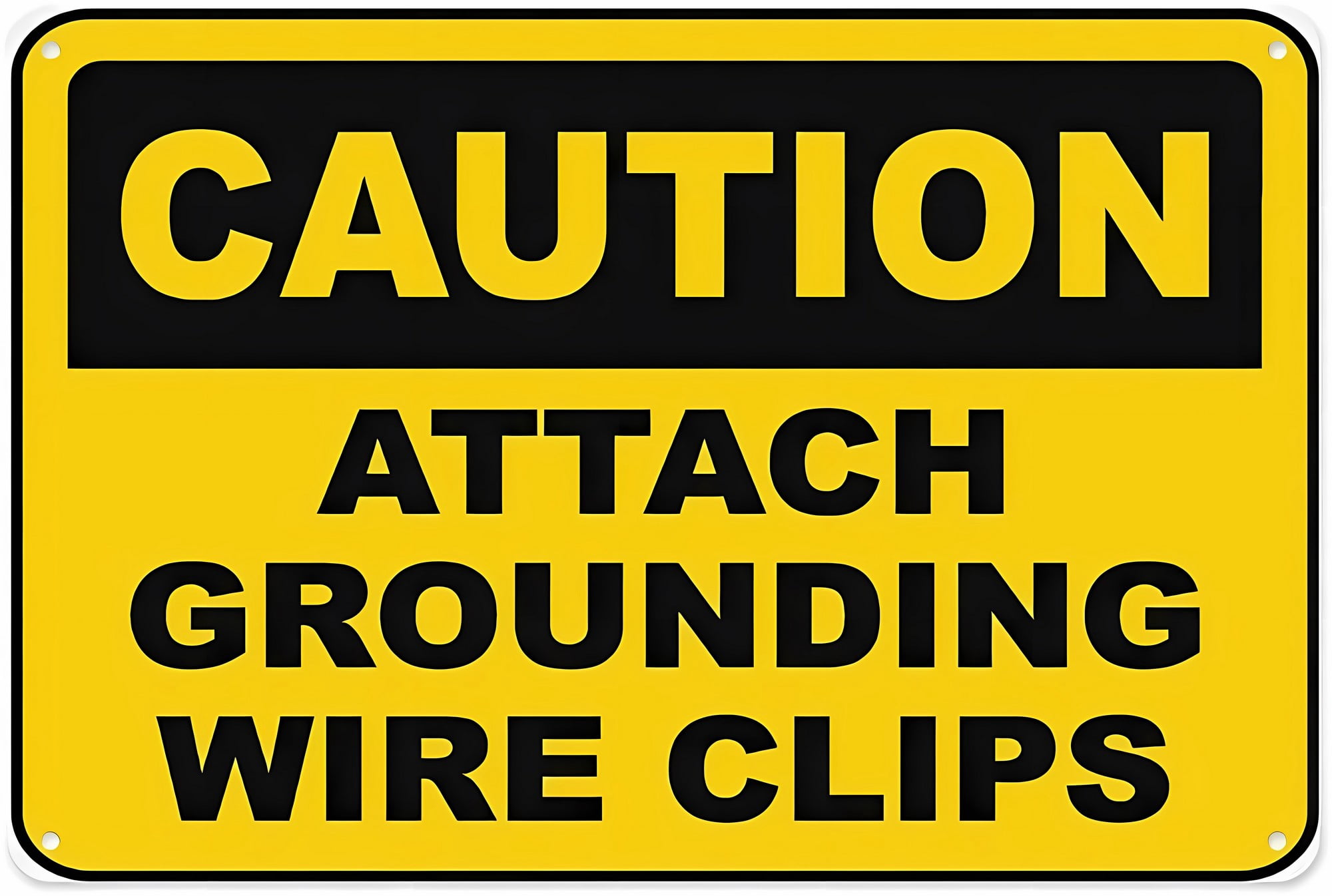 Attach Grounding Wire Clips Aluminum Tin Warning Sign 8"x12" - For Home ...