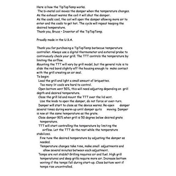 Attachable Grill Temperature Regulator (TTT-03 CF5), Silver