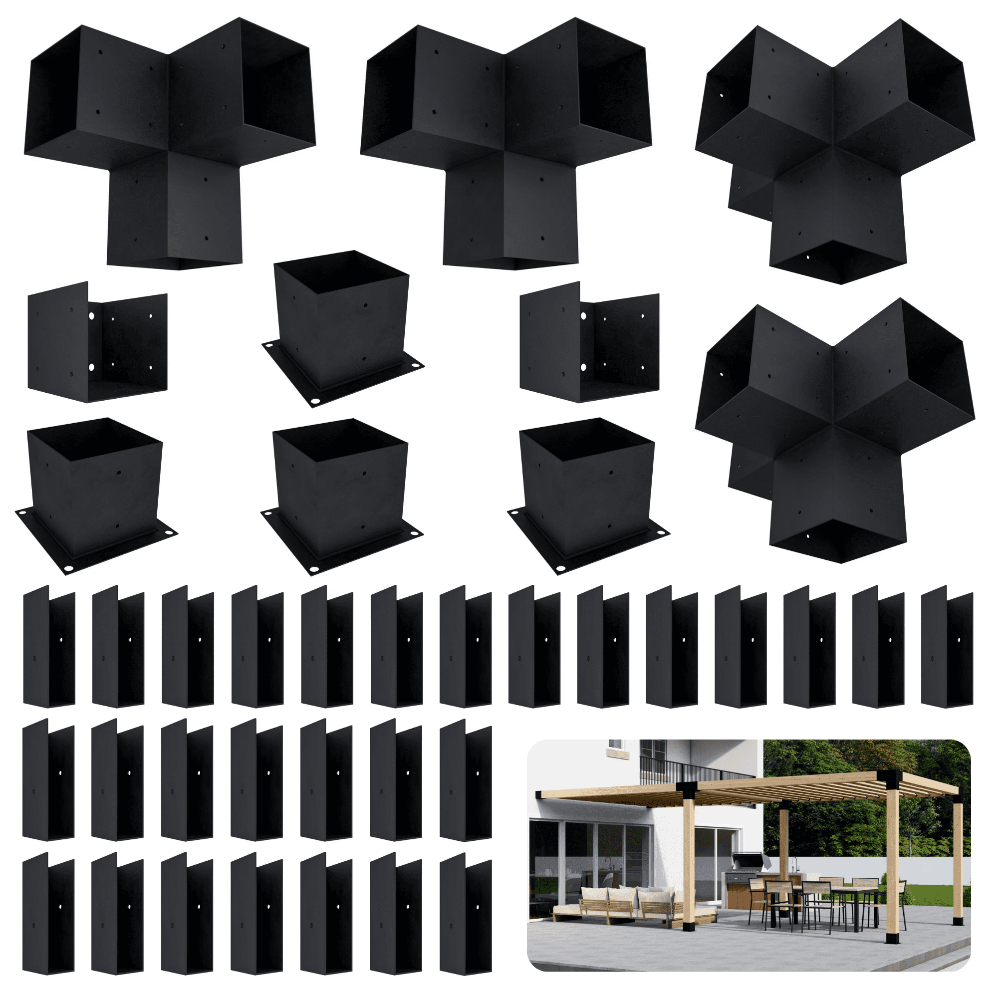 Attached Pergola Kit for Up to 12x14 DIY Pergola with Roof - Build Your ...