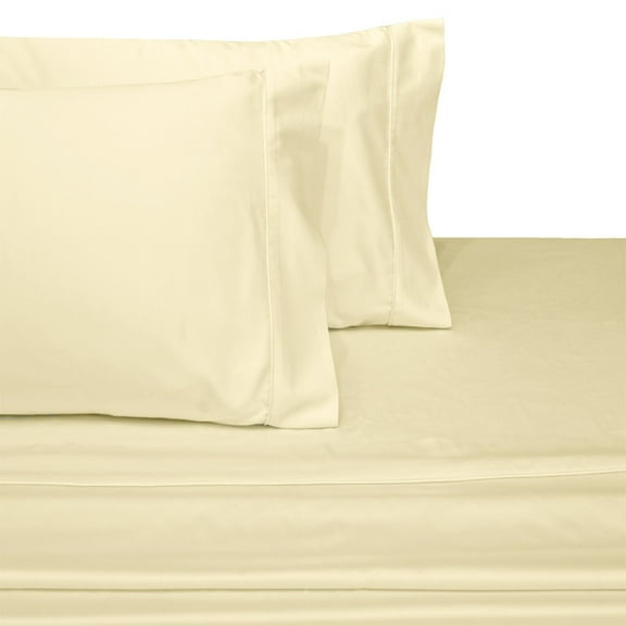 Attached Waterbed Sheet Set 450 Thread Count 100% Cotton- Super Single - Ivory