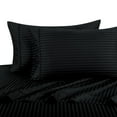 thumbnail image 1 of Attached Waterbed Sheets 100% Cotton 300 Thread Count Damask Striped- King - Black, 1 of 2
